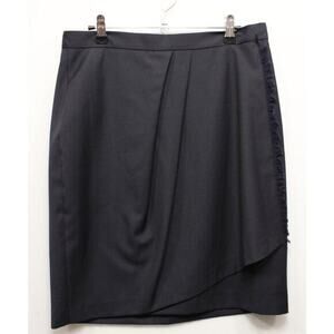 Brooks Brothers Women's 100% Wool Wrap Skirt‎ Navy Blue Lined Women 10 Italy